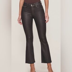 D1961 Bridget Boot Cut Cropped Wax Coated Denim Black Jeans Size 29 NWOT